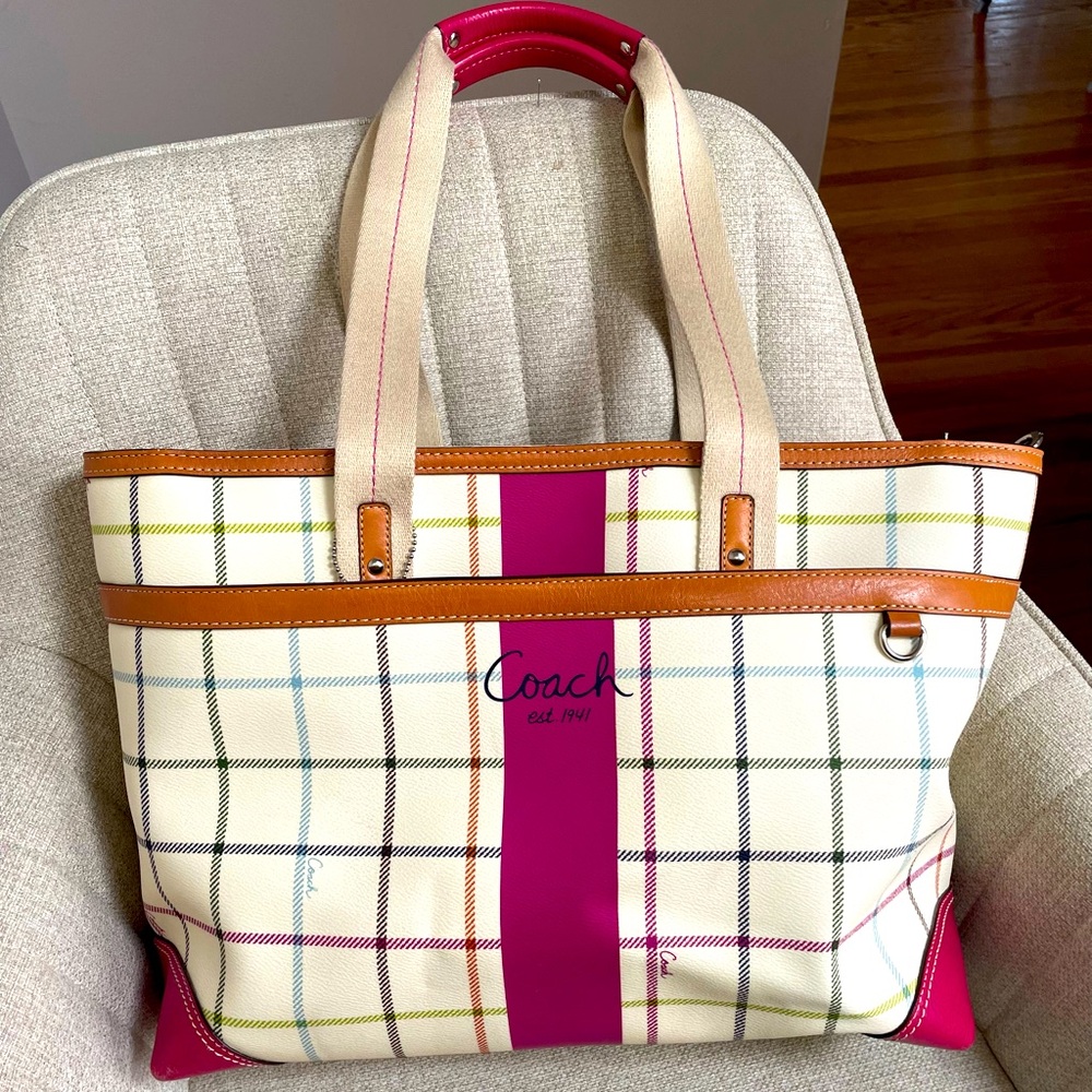 Coach Plaid Tote